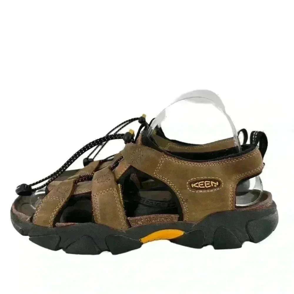 Keen mens sandals 9.5 40 brown nubuck leather outdoors walking gorpcore hiking - Picture 4 of 12